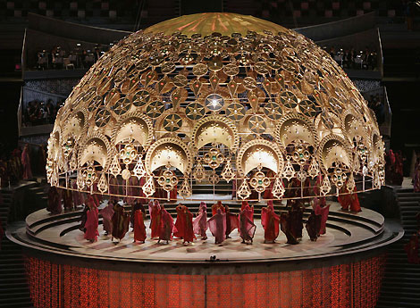 Dancers participate in the rehearsal of the 15th Asian Games opening ceremony in Doha November 29, 2006. The opening ceremony will be held on December 1, 2006. 