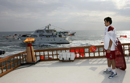 Asian Games torch backs in Qatar