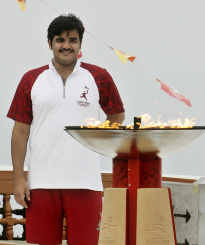 Asian Games torch backs in Qatar