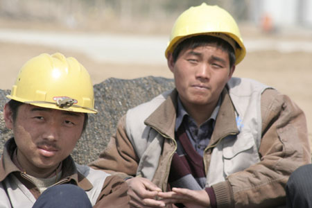 Migrant workers for Shunyi Olympic venues