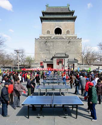 Table tennis games grow up in community