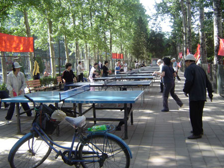 Ping-Pong games at residential community