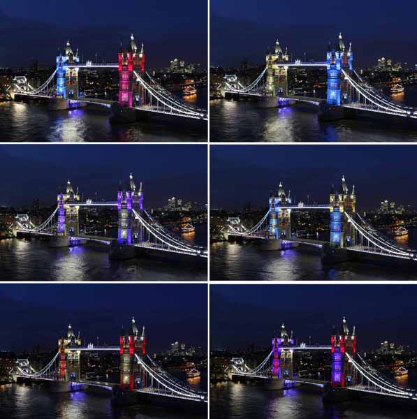 London Bridge all aglow with new lights