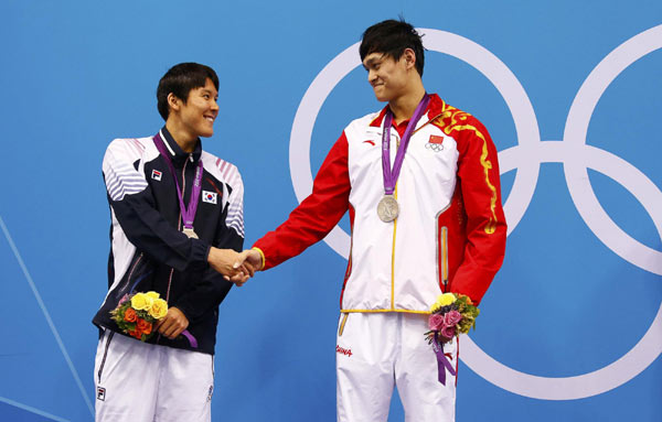 Sun Yang shares silver with Park in his weakest event