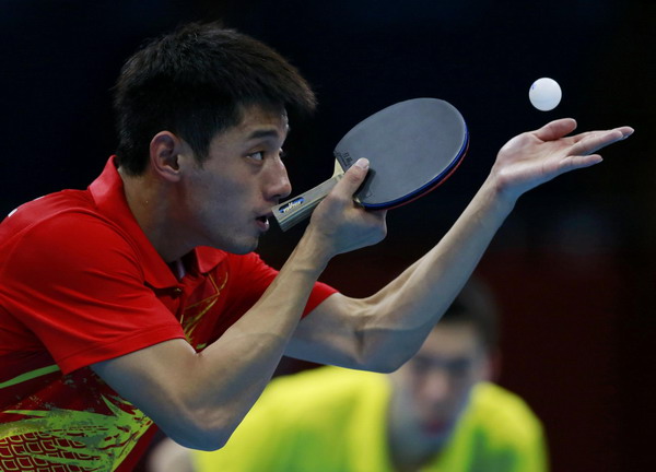Top seed Zhang makes semis at Olympic table tennis