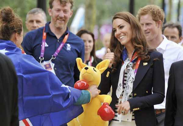 Britain's royal family visit Olympic village
