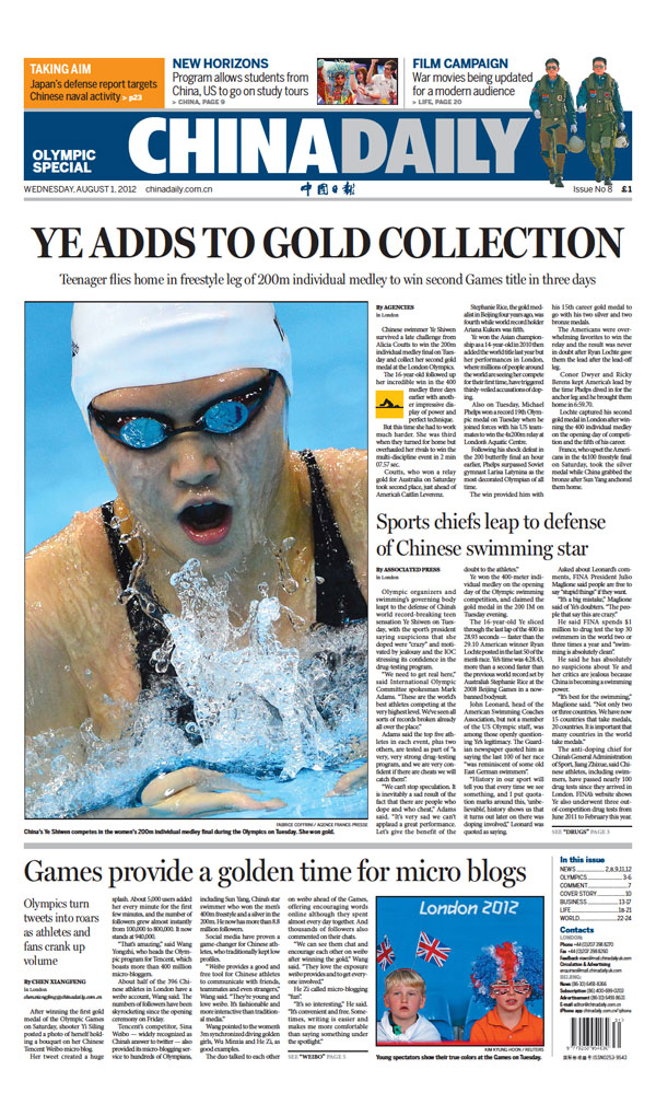 China Daily Olympic Special (Aug 1, 2012)