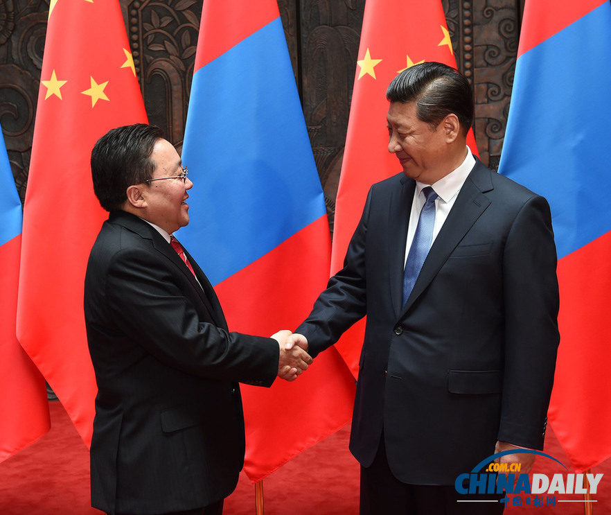 习近平会见蒙古国总统额勒贝格道尔吉