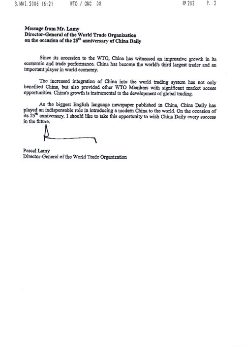 WTO Director-General Pascal Lamy