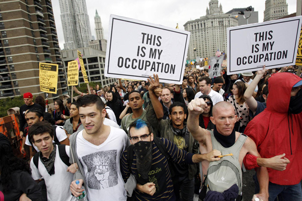 About 500 arrested in Wall Street protest