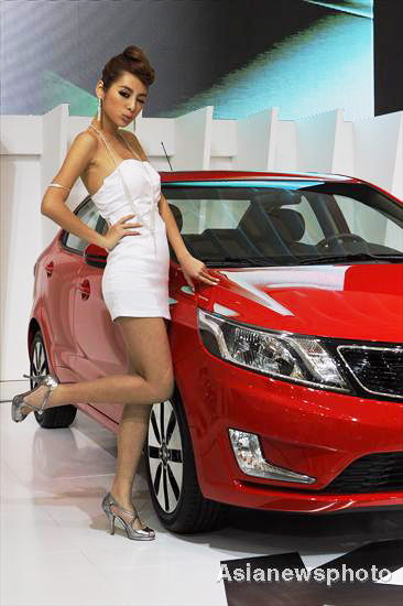 A Chinese model at the Shanghai Auto Show