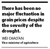 Grain costs stable despite dry fields