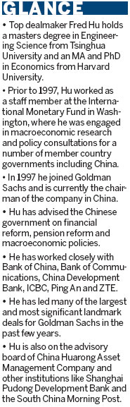 Top Goldman partner Hu may go to PBOC