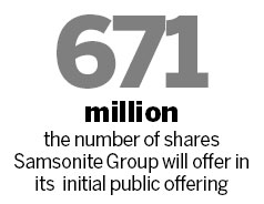 Samsonite is closer to $1.5b HK IPO