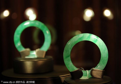 $108m green jade pieces displayed