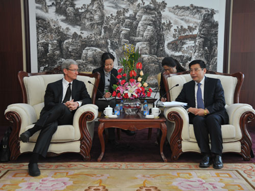 Apple's CEO Tim Cook's eight visits to China