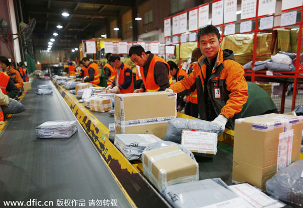 Couriers' business soars with e-commerce's rise