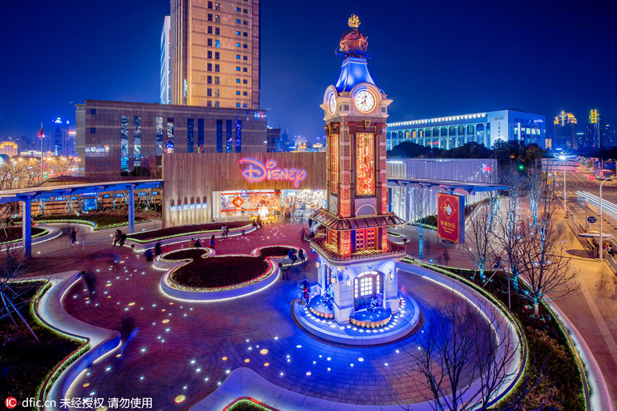 Disney-themed bell tower completed in Shanghai