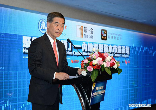 HK Chief Executive: Shenzhen-HK Stock Connect to strengthen HK's role
