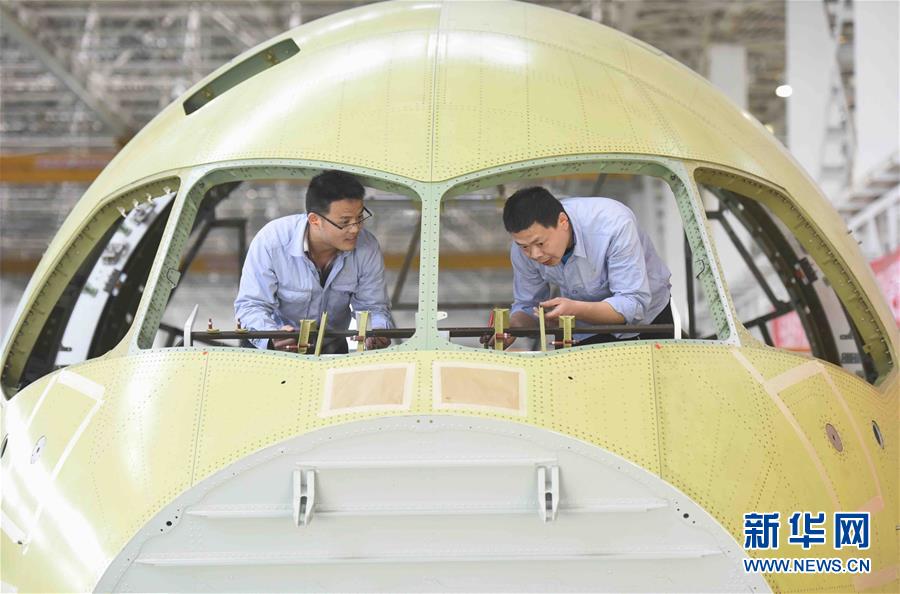 An inside look at the production line of C919's nose