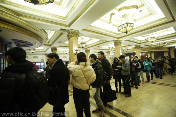 People line up for license plates in Shanghai