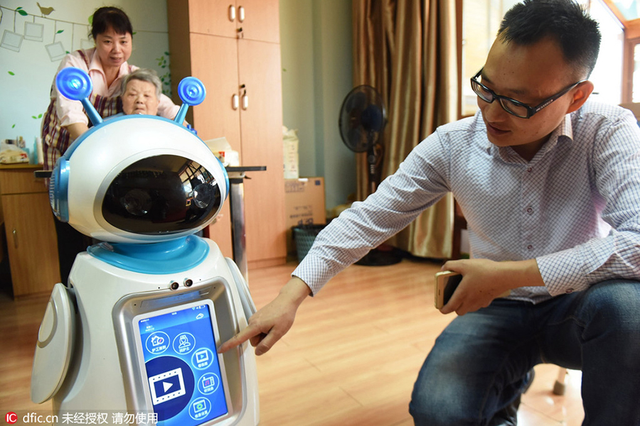 Robots help elderly in nursing home