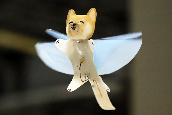 A panda-shaped drone draws attention at Maker Faire