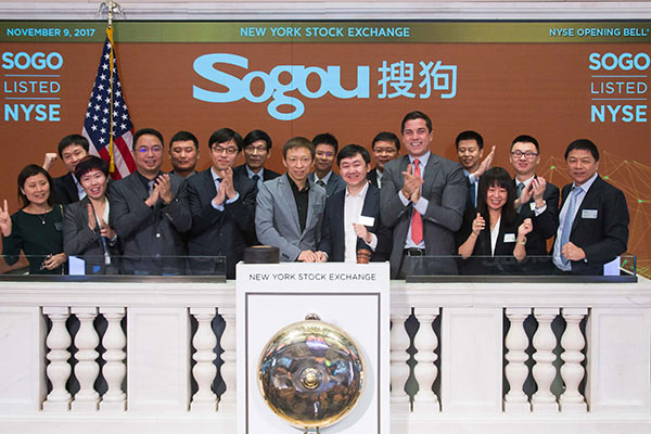 With eye on AI, Sogou debuts on New York Stock Exchange