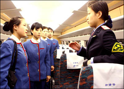 China's 1st high-speed train takes the rail