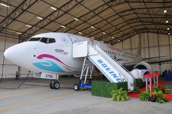 Boeing delivers 1,000th airplane to China