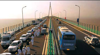 Longest sea bridge opens to delta traffic