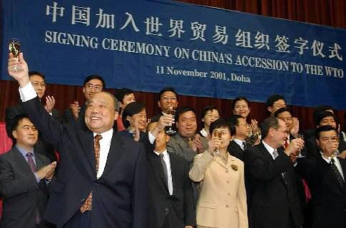 19. China formally becomes a WTO member in 2001