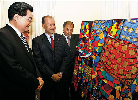 Hu signs Mauritius accords