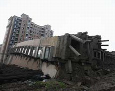 Shanghai building is falling down