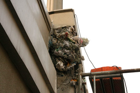 Waste used to fill crack in bridge