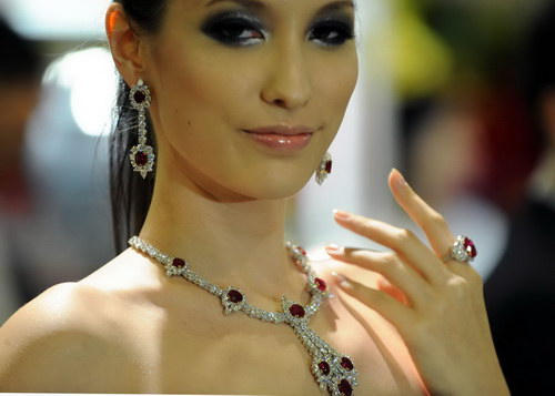 Italian jewelry on display in Hong Kong