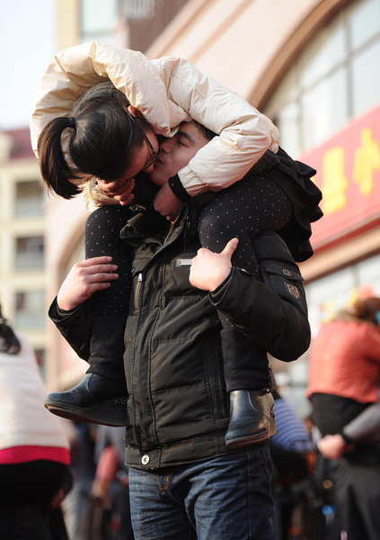 Kissing for a diamond ring