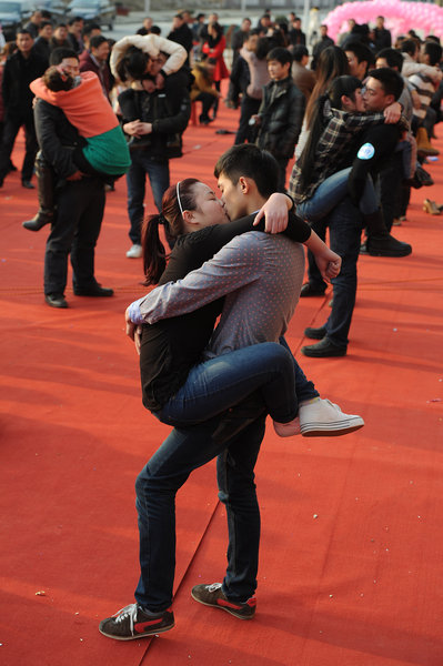 Kissing for a diamond ring