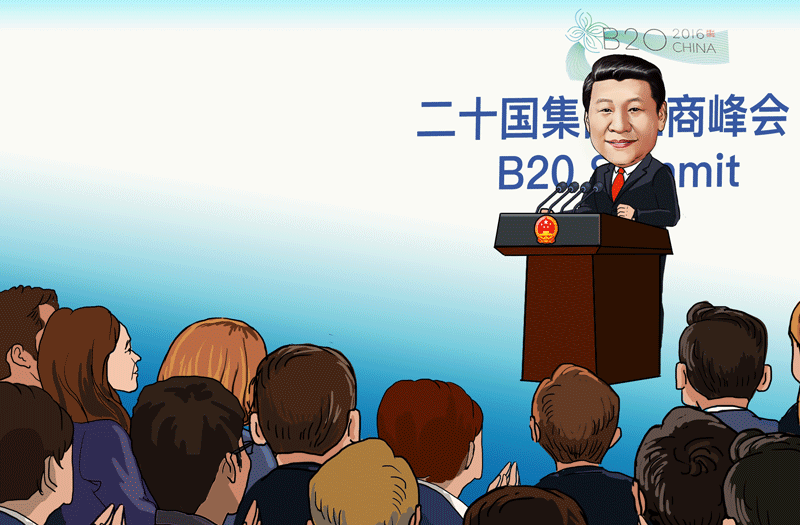 G20 cartoon commentary: Xi's B20 speech describes new blueprint for global economy