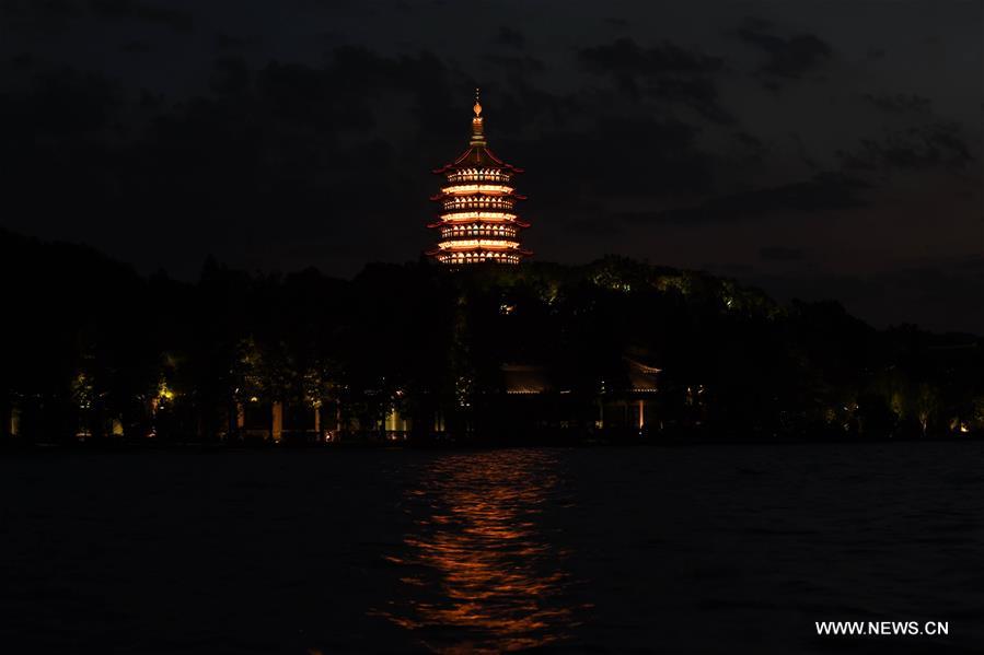 Scenery of Leifeng Pagoda of West Lake in Hangzhou