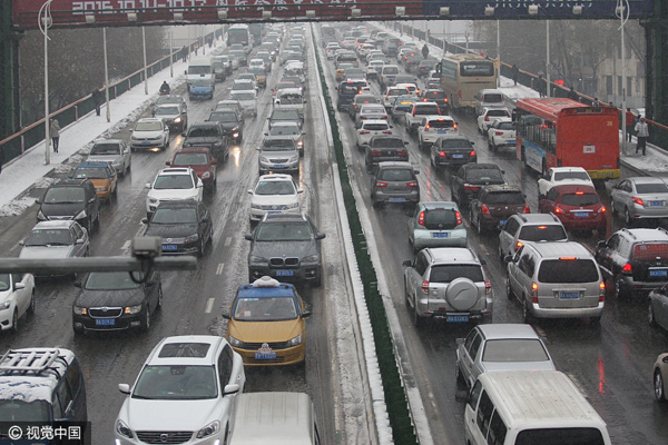 China's top 10 traffic-clogged cities so far this year