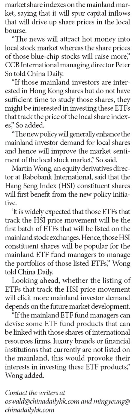 CSRC nods HK share-related ETF trading on the mainland