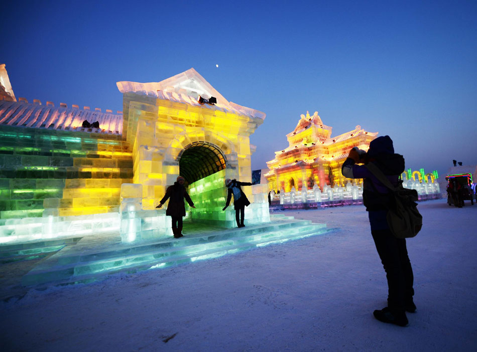 Playing at Ice and Snow World in Harbin