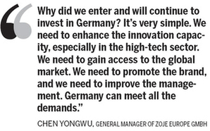 China companies see Germany as EU springboard