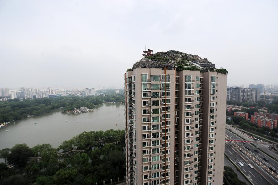 Rocky villa built on top of building in Beijing