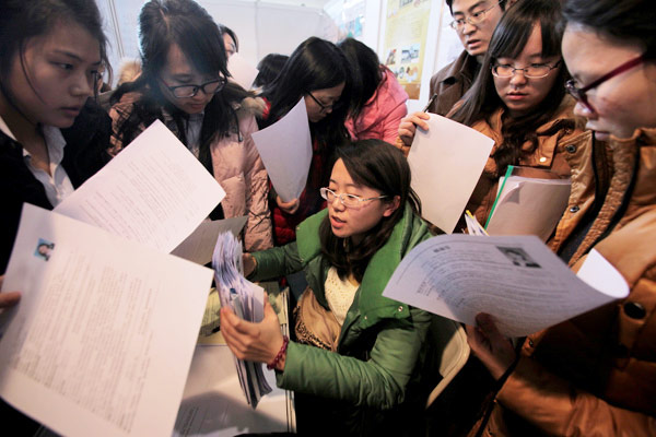 ostgraduates get hard lessons at job fair