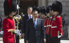 Li proposes expanding China-Britain trade to $100b in 2015