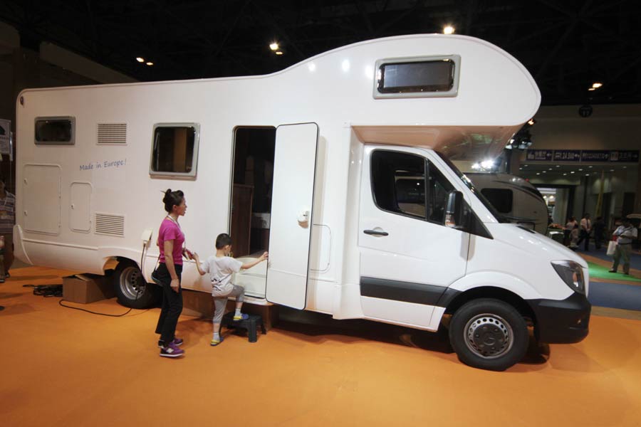 Happy campers at Beijing RV trade show