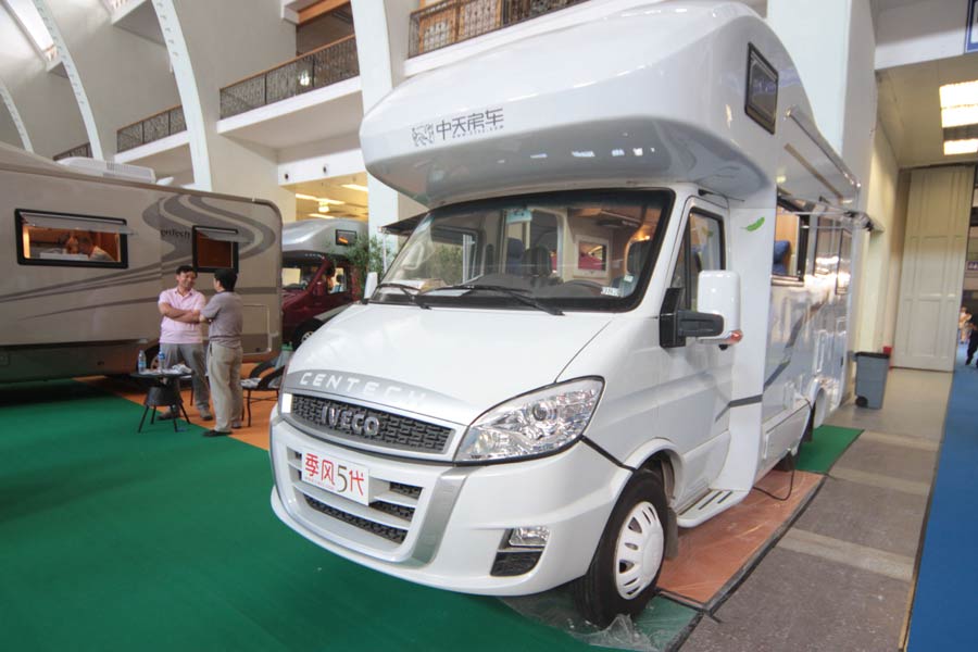 Happy campers at Beijing RV trade show