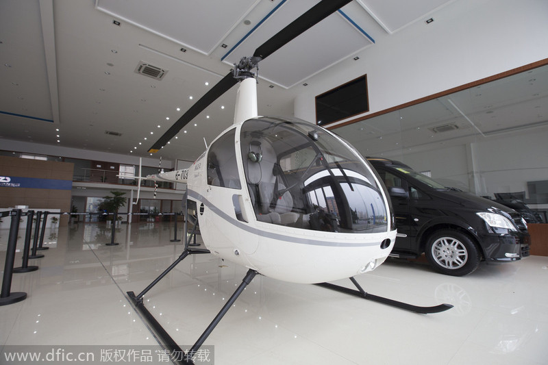 This car dealership sells helicopter